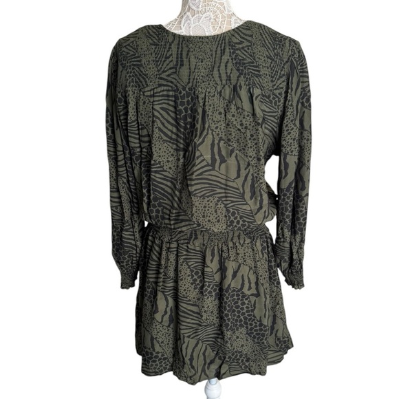 Rails Zana Dress in Olive Mixed Animal Stripe size XL X-Large - Picture 3 of 10